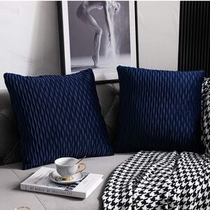 Dezene 2x Navy Pillow Cases